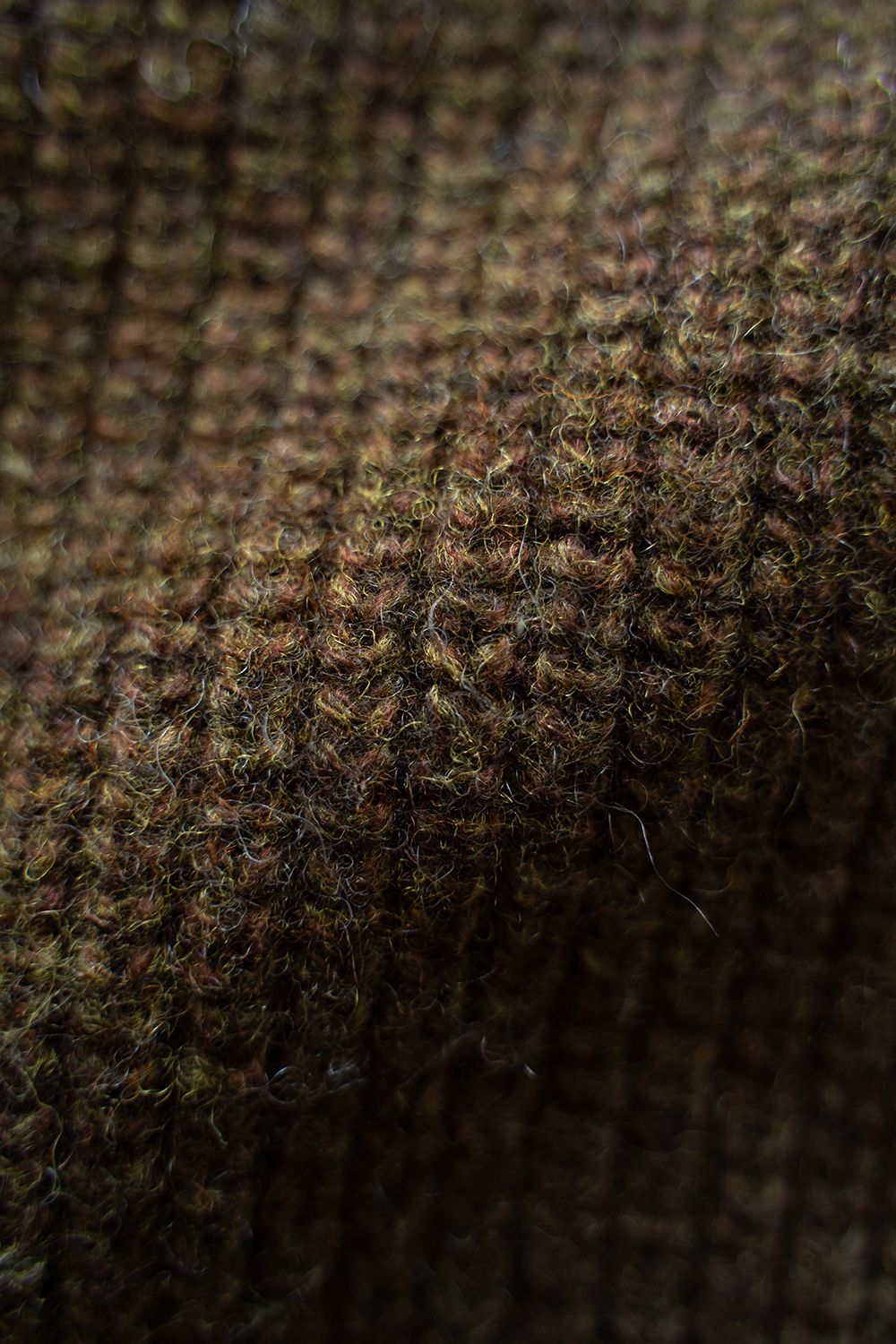 brushed yak/Shetland wool turtle neck sweater(KHAKI)