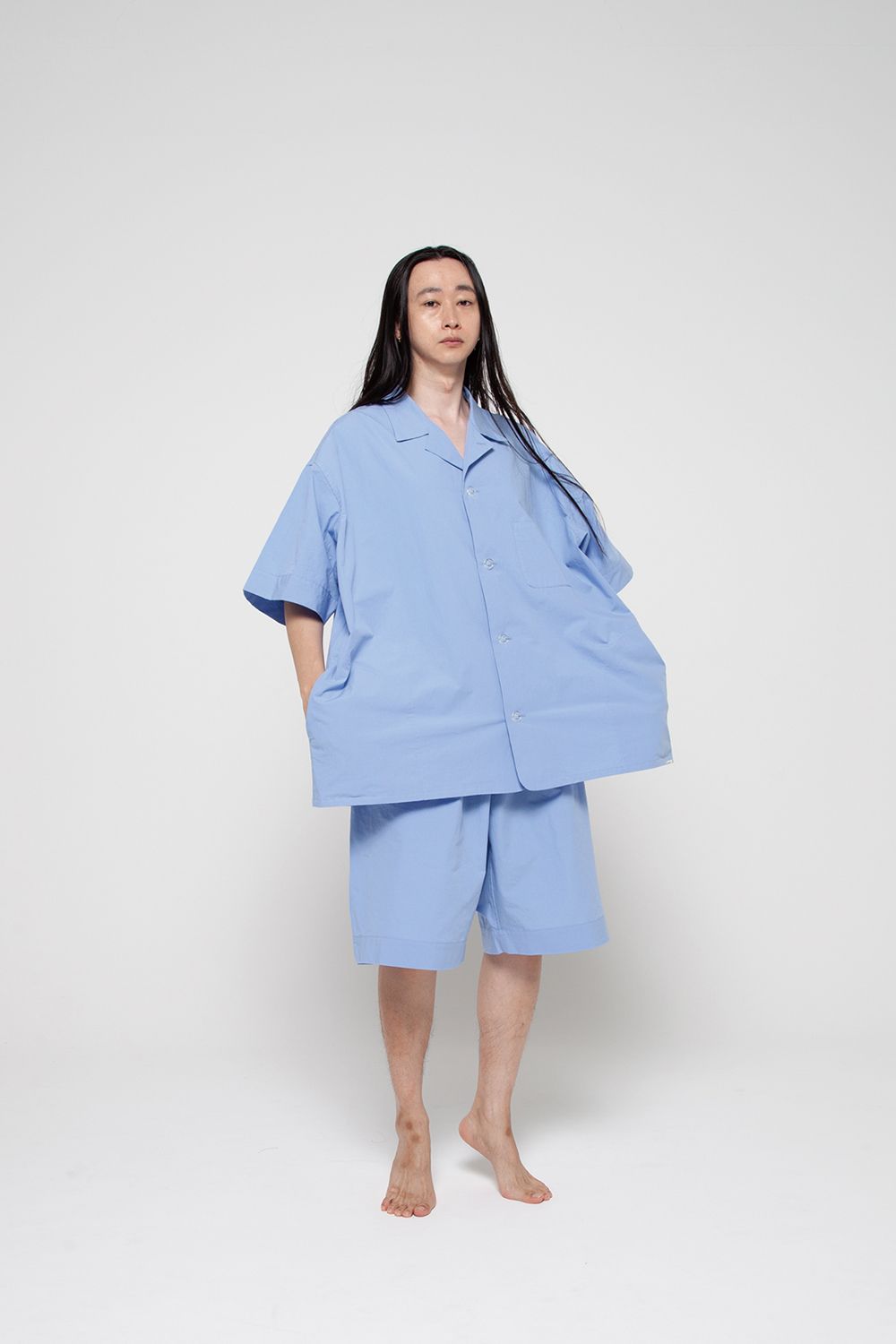NOWHAWとnanamica 水色 ルームウェア新品 nanamica × NOWHAWのコラボパジャマ