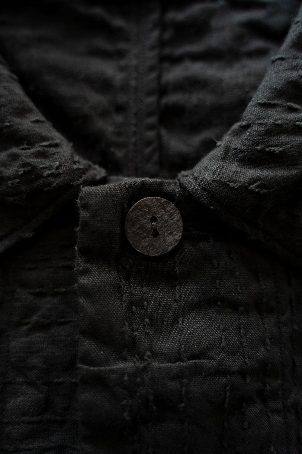 薄手刺し子織ジャケット(黒)