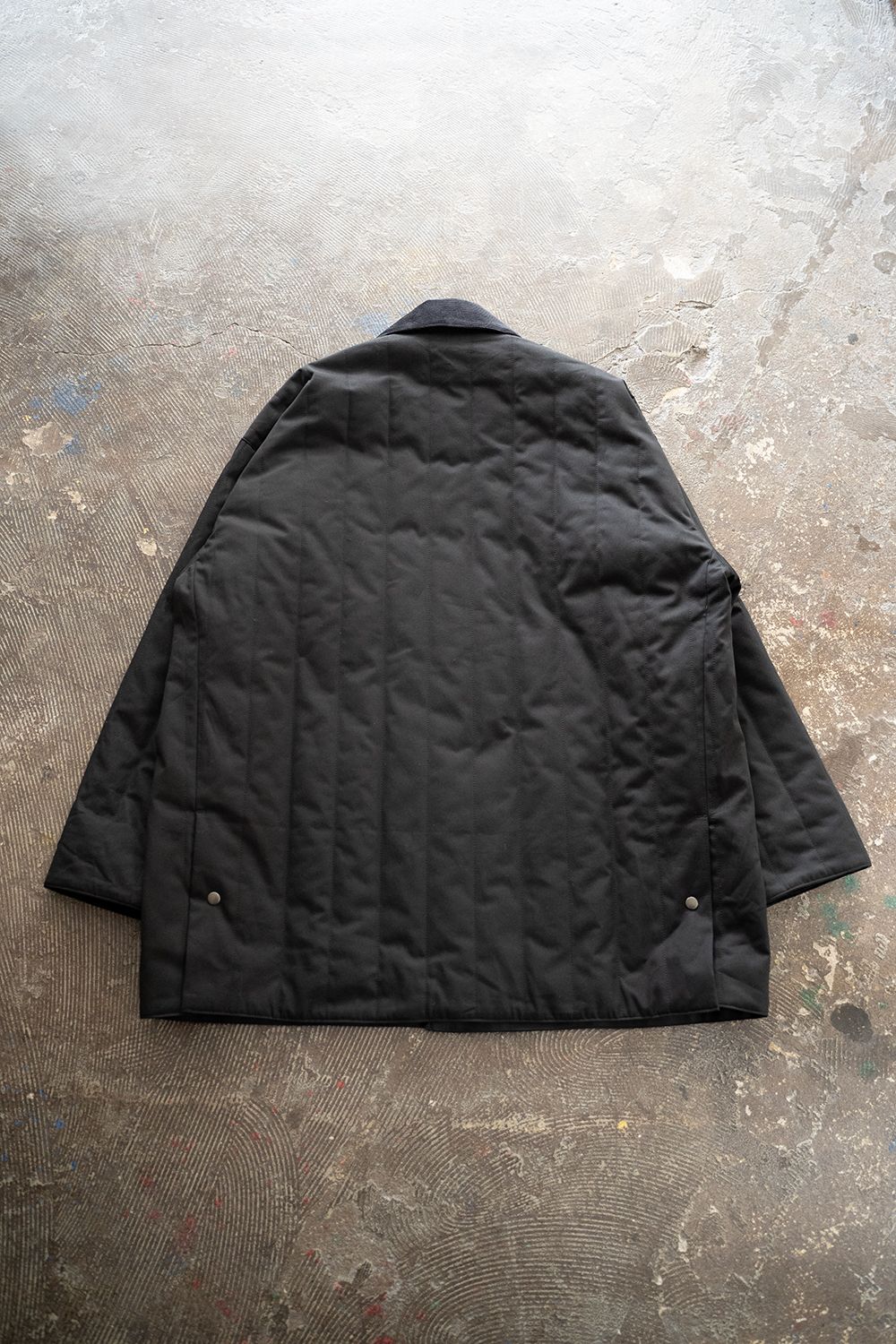 【25AW】コーデュロイ切り替えシンサレートキルティングブルゾン(BLACK)