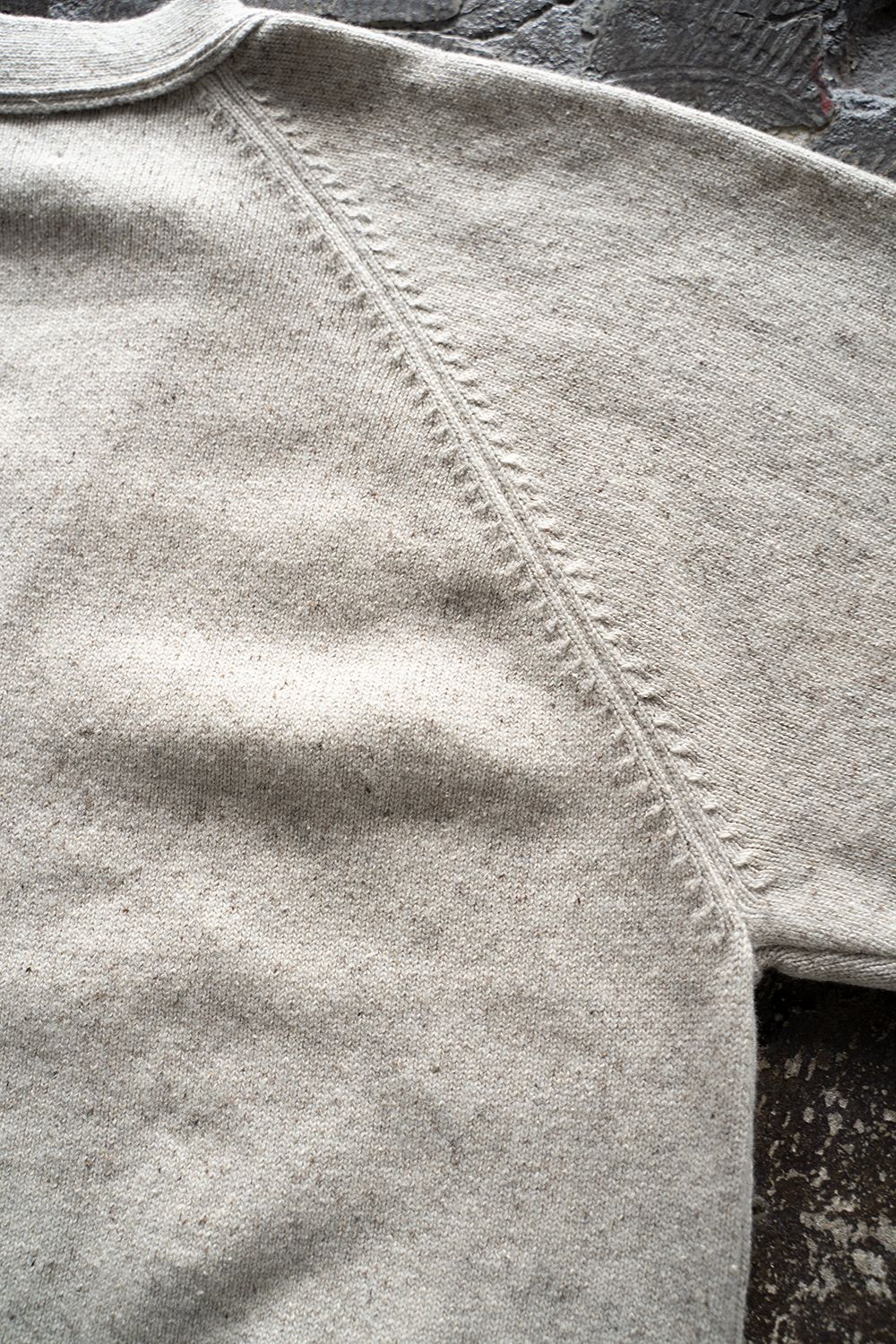 【ラスト1点】【22AW】シルク混タスマニアラムウールカーディガン(LIGHT BEIGE)