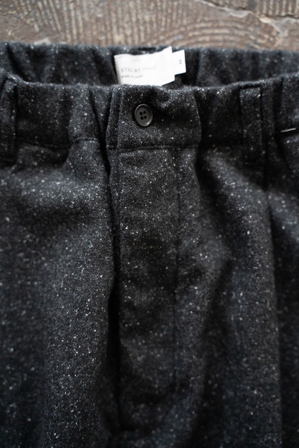 【25AW】5者混ネップツイードスラックス(CHARCOAL)