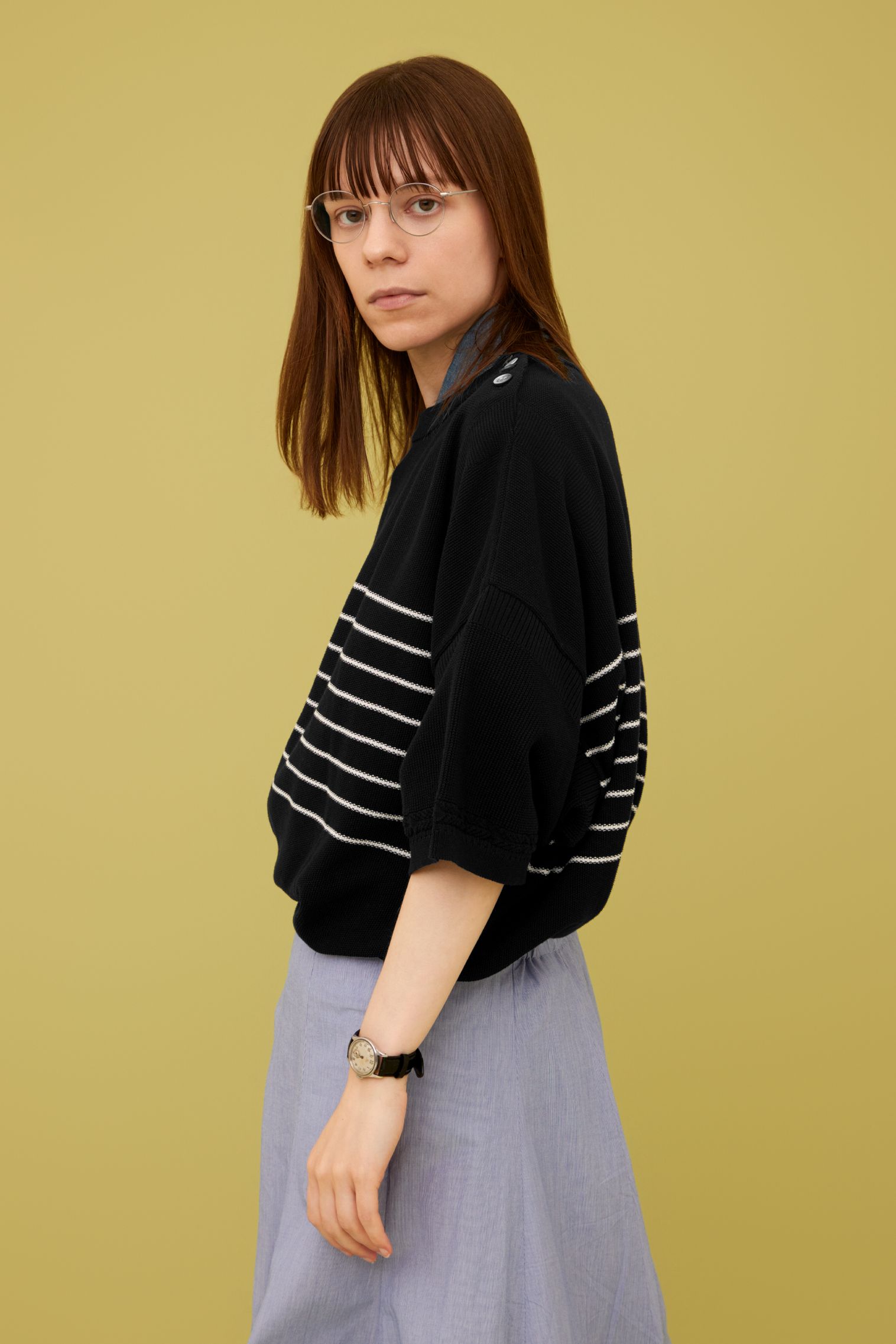 YASHIKI - 【ラスト1点】【25SS】Funaato Knit(BLACK) | Salty