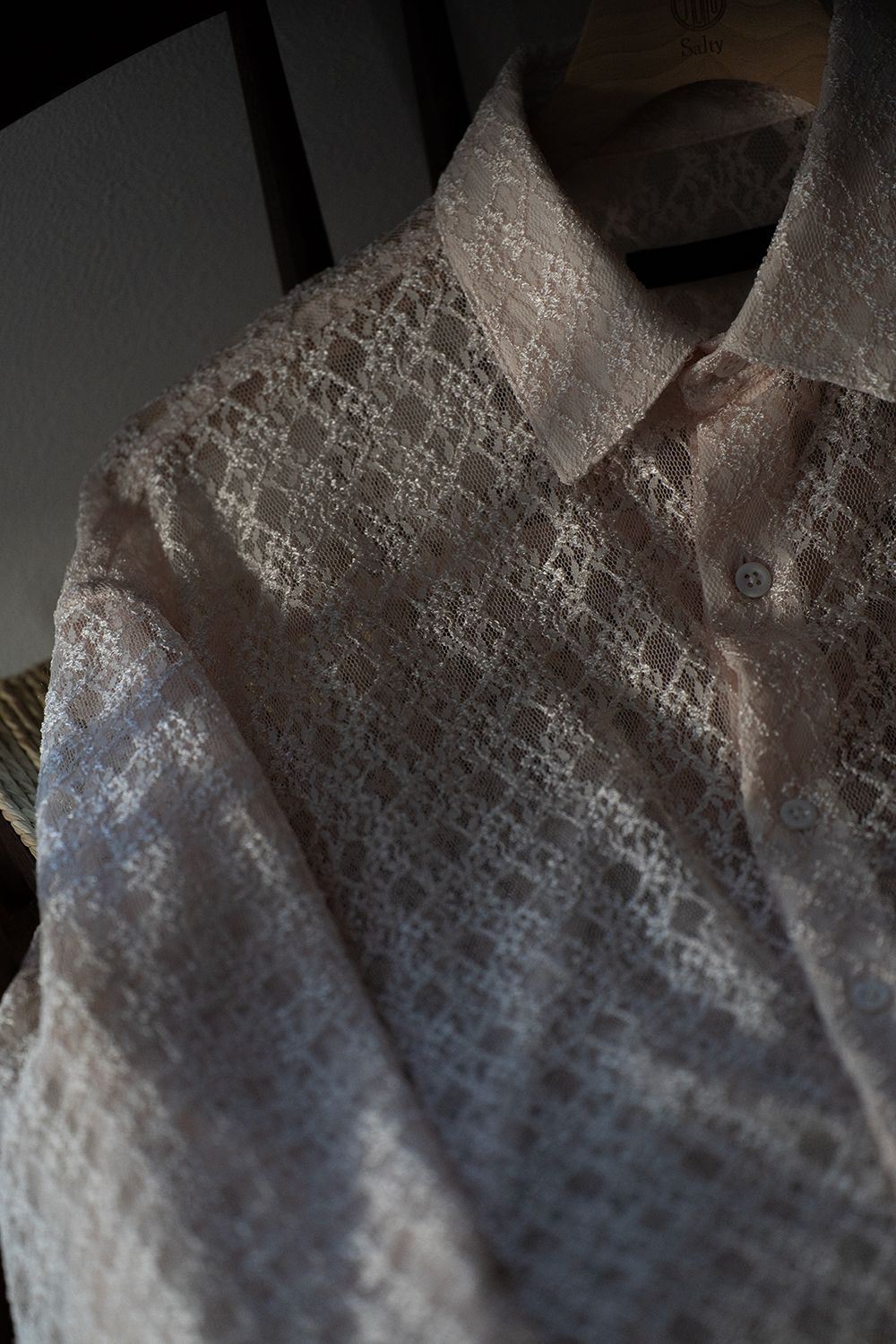 【ラスト1点】【24SS】Russell Lace L/S Shirt/ラッセルレースロングスリーブシャツ(ECRU)