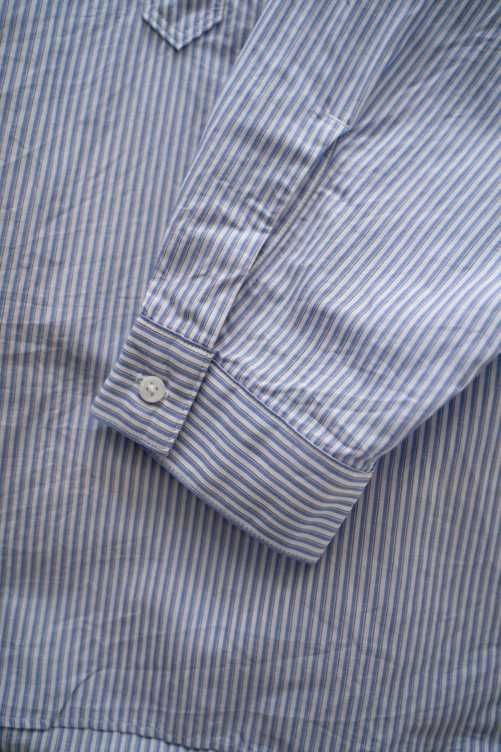 【ラスト1点】【24SS】ラミー混バンドカラープルオーバーシャツ(BLUE STRIPE)