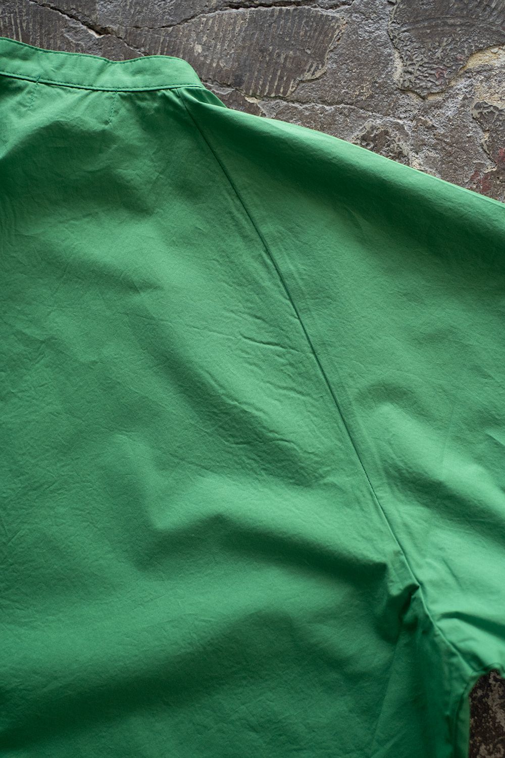 【ラスト1点】【23SS】Over Sized Band Collar Shirts(KELLY GREEN)