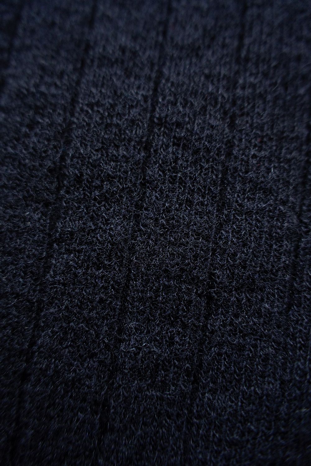 Hard twisted Shetlandwool RIB saddle shoulder crew neck sweater(NAVY)