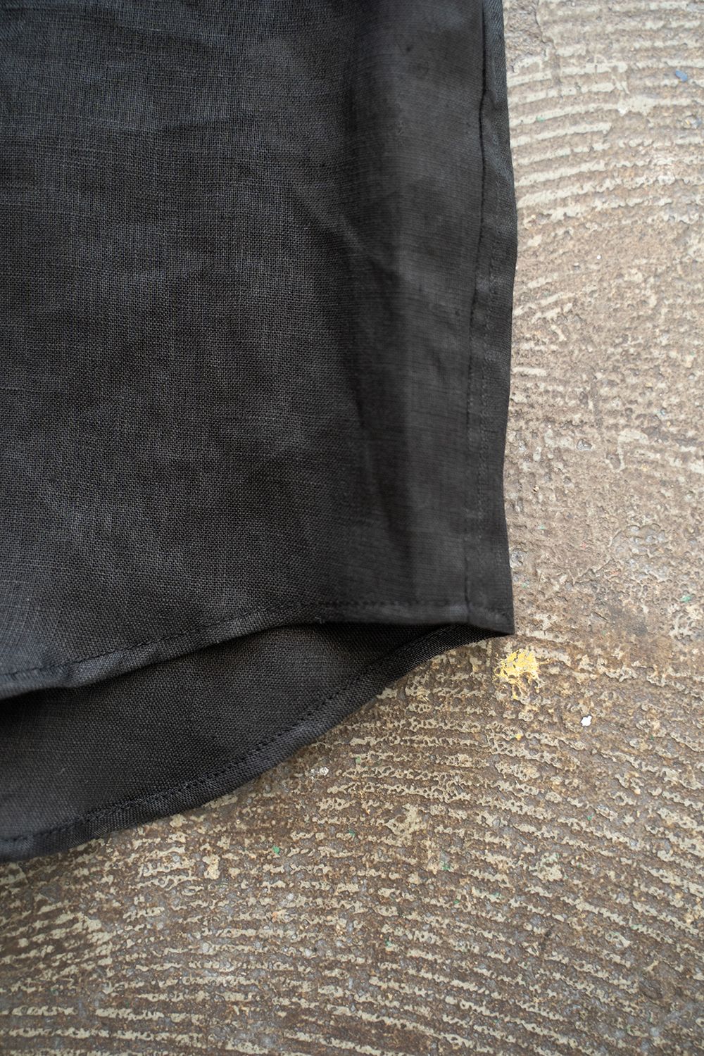 【ラスト1点】【23SS】半袖リネンレギュラーカラーシャツ(BLACK)