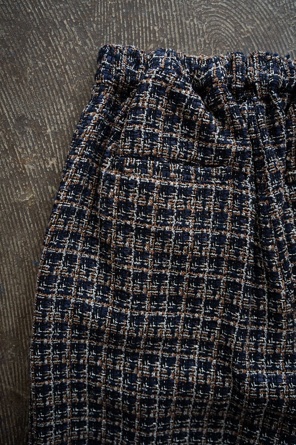 【26SS】2Tuck Wide Summer Tweed Pants/2タックワイドサマーツイードパンツ(ネイビー)