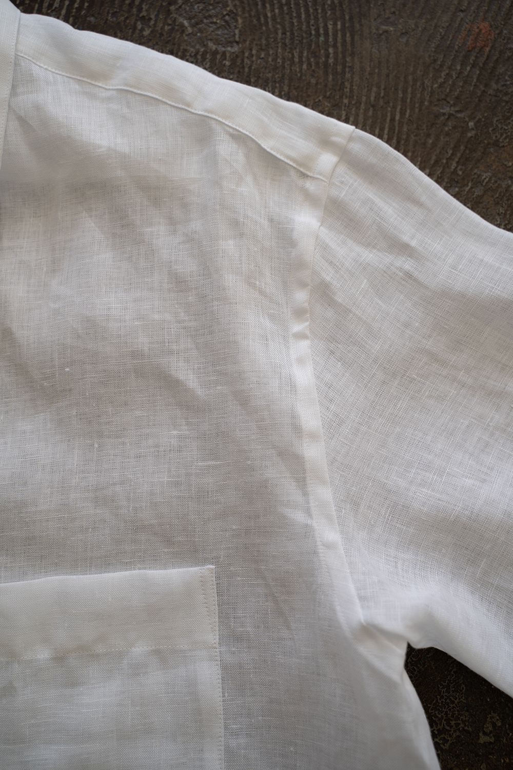 【ラスト1点】【23SS】半袖リネンレギュラーカラーシャツ(WHITE)