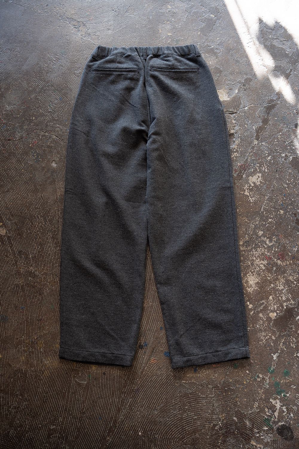 【26AW】コットン×ウールカルゼ2タックイージーパンツ(GREY)