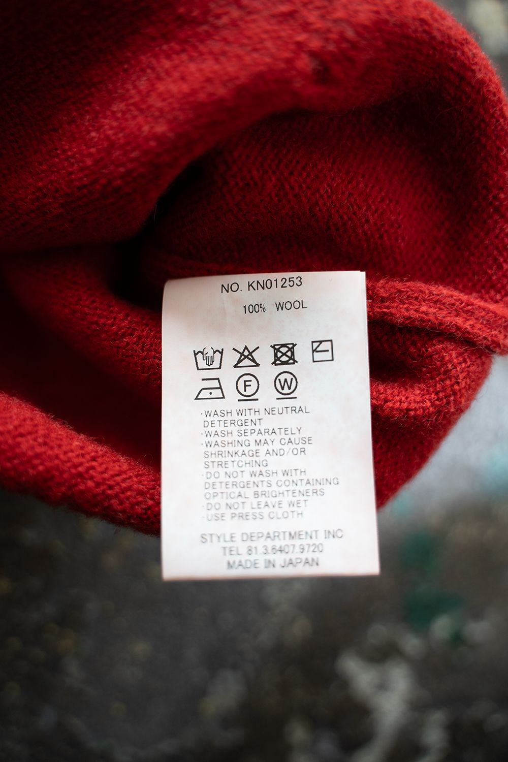 【25AW】ダメージクルーネックニット(VERMILION RED)