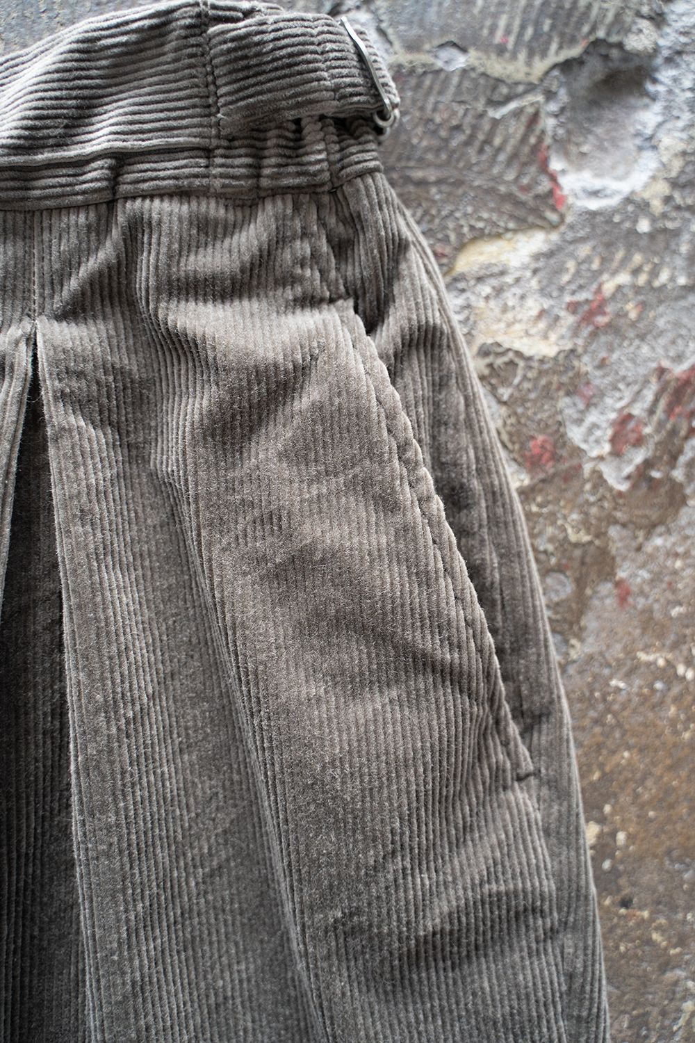 【ラスト1点】【22AW】2-Tack Corduroy Trousers/2タックコーデュロイトラウザース(GREIGE)