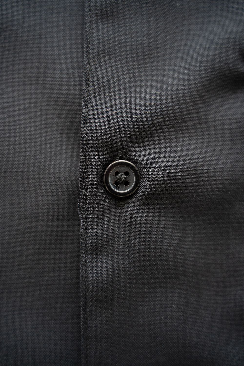 【ラスト1点】【24SS】ウール混オープンカラー半袖シャツ(BLACK)