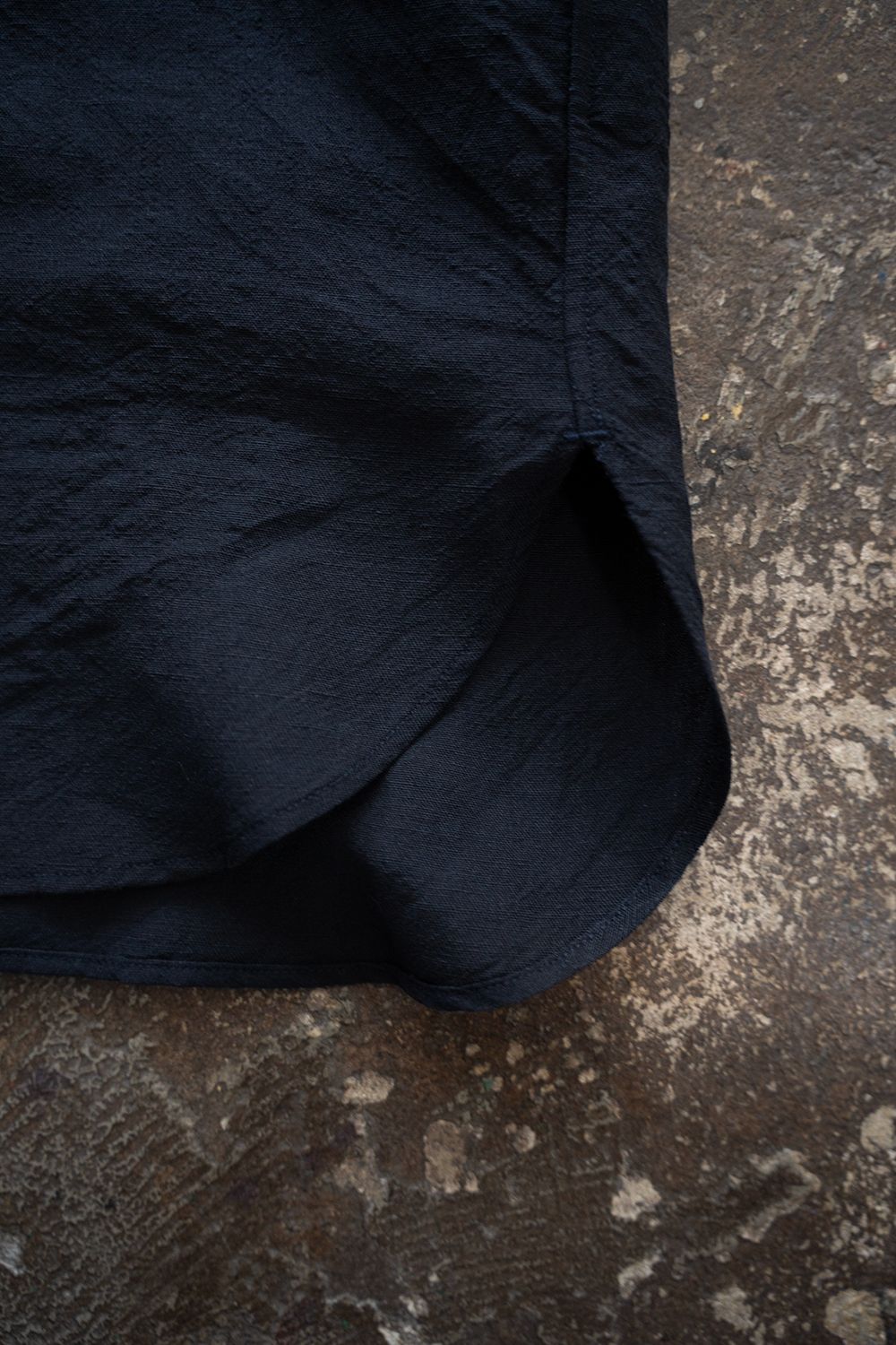 【25AW】ウール×リネンオーバーサイズシャツ(NAVY)