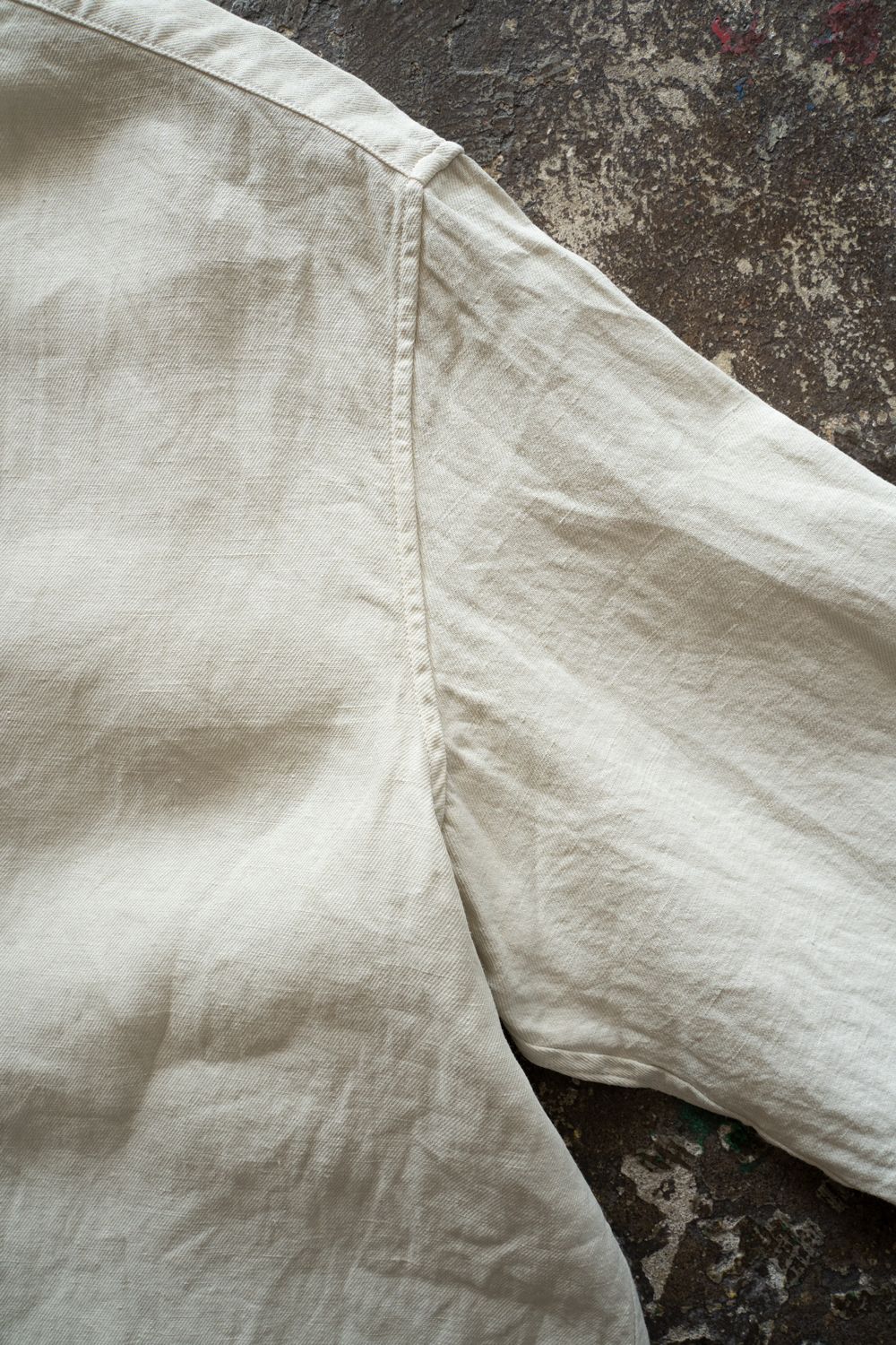 和紙大麻シャツ(ベンガラ白)