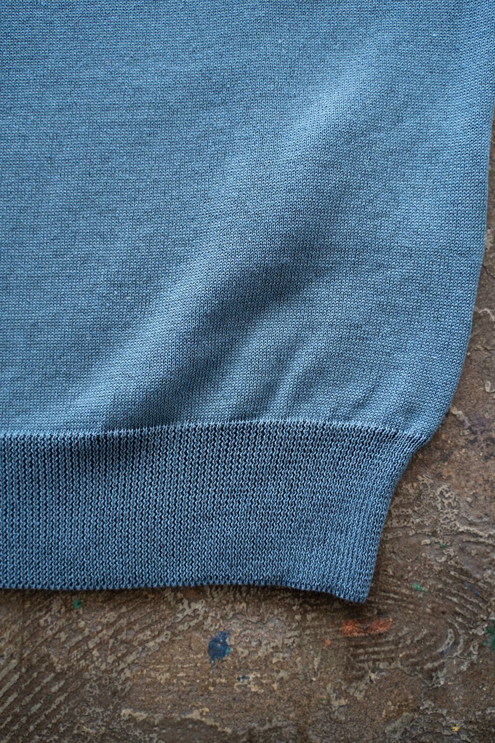 【ラスト1点】【24SS】綿×ポリエステル×リネン12Gニットカーディガン(DUSTY BLUE)