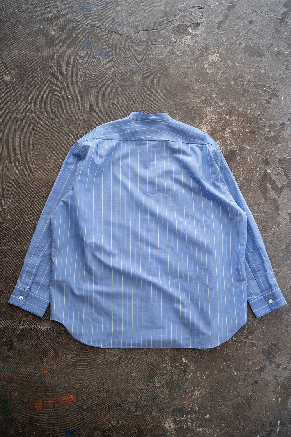 【26SS】コットン×ラミーオーバーサイズシャツ(BLUE STRIPE)