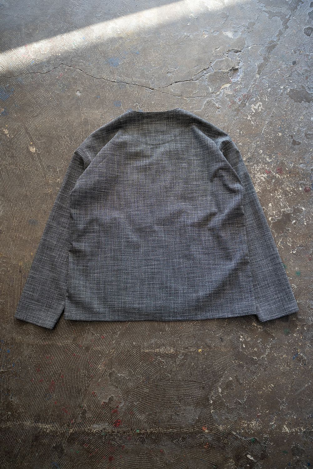 【ラスト1点】【25SS】Summer Tweed No-Collar JK/サマーツイードノーカラージャケット(GRAY)