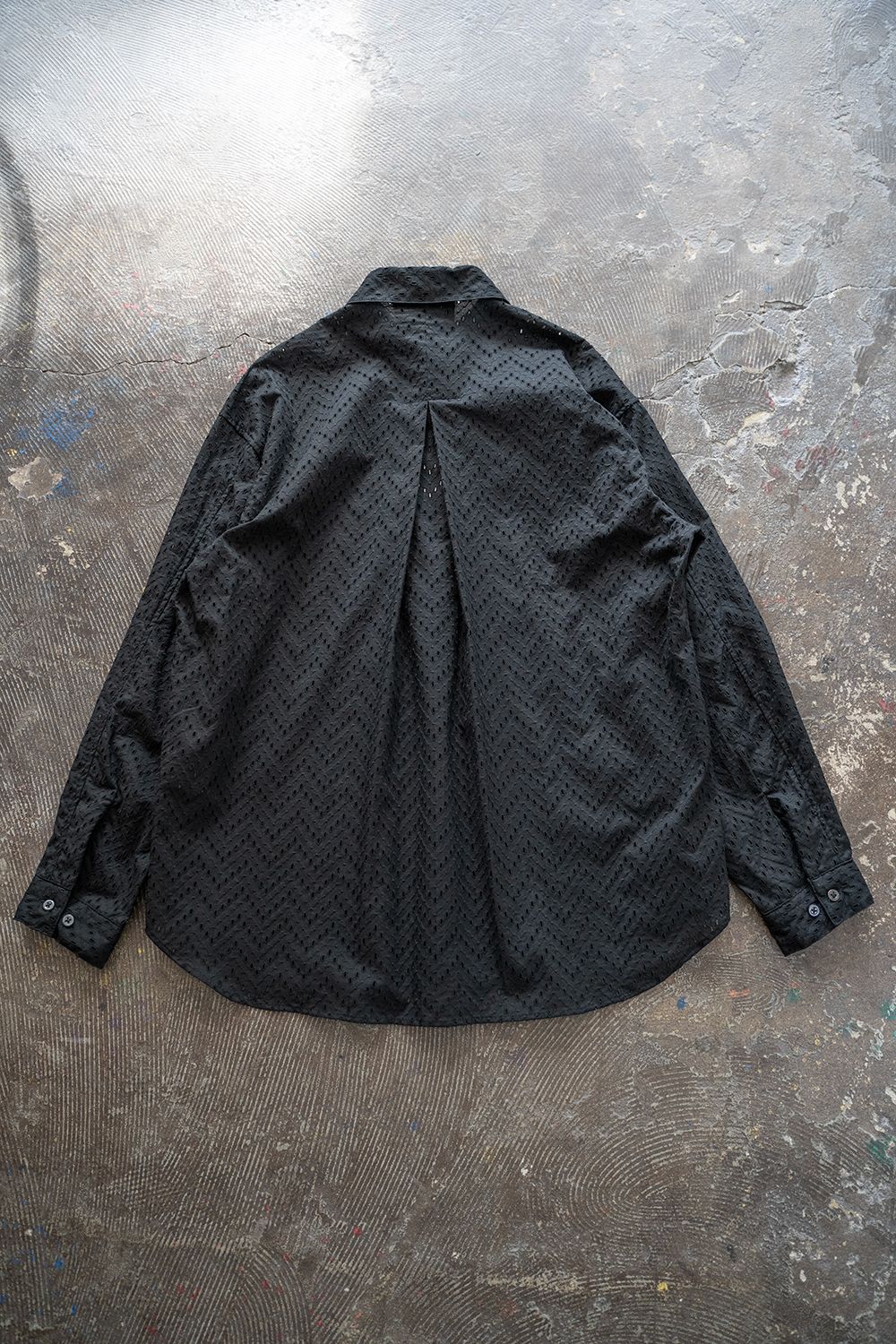 【ラスト1点】【24SS】Lawn Lace Shirt/ローンレースシャツ(BLACK)
