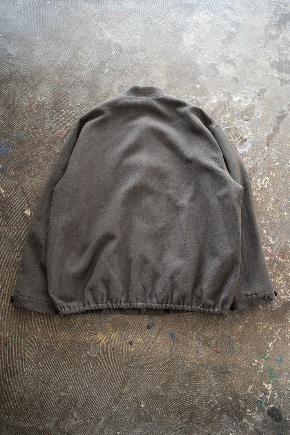 【ラスト1点】【24AW】リネン×ウールスタンドカラーブルゾン(DUSTY BROWN)