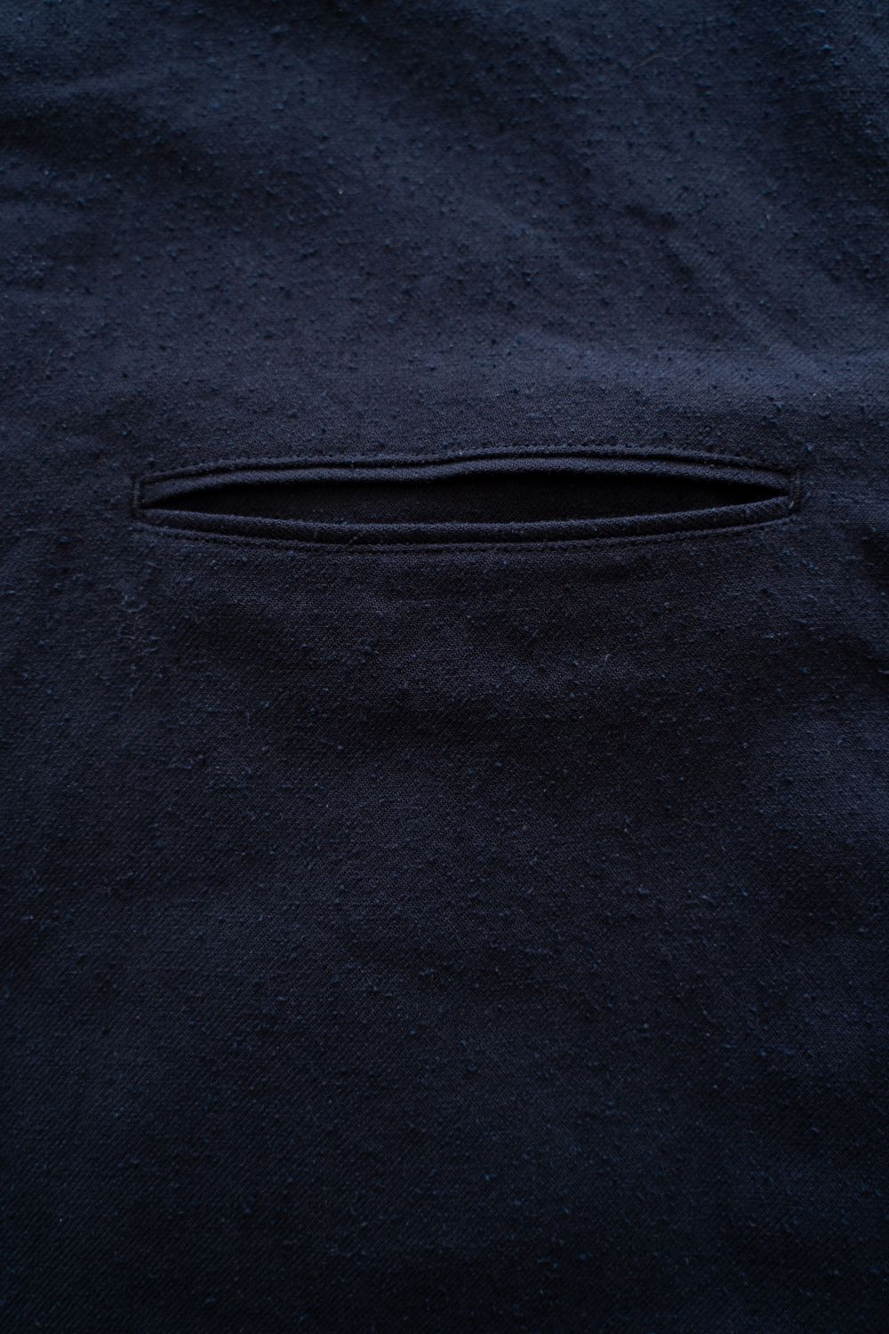 【ラスト1点】【25AW】極小襟コットン×シルクネップシャツ(DEEP BLUE)