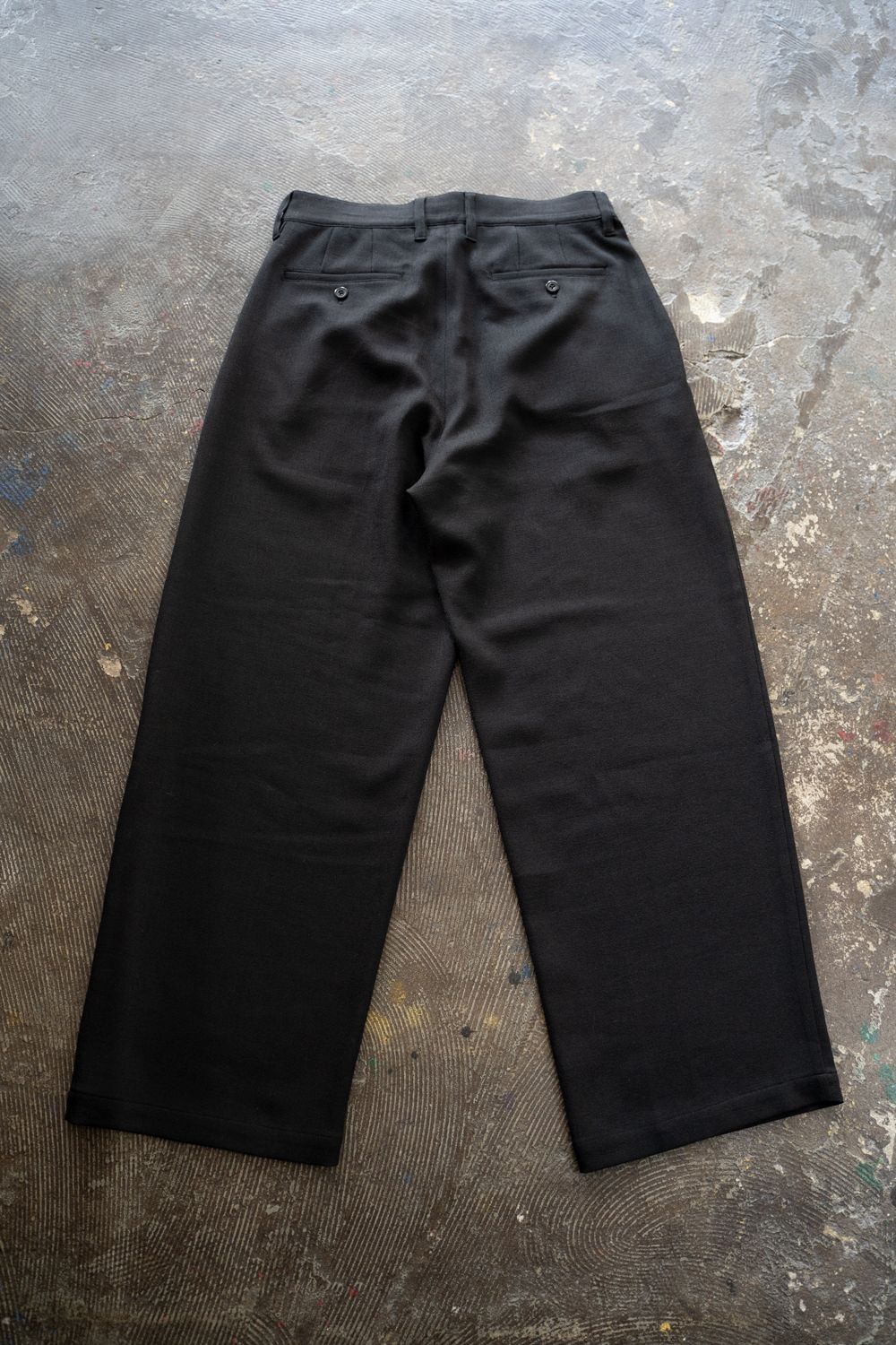 【ラスト1点】【25AW】2-Tack Wide Slacks/2タックワイドスラックス(BLACK)