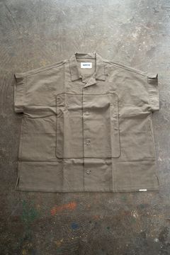 【ラスト1点】"square"pajama washed cotton(MOSS GRAY)【ユニセックス】【セットアップ】