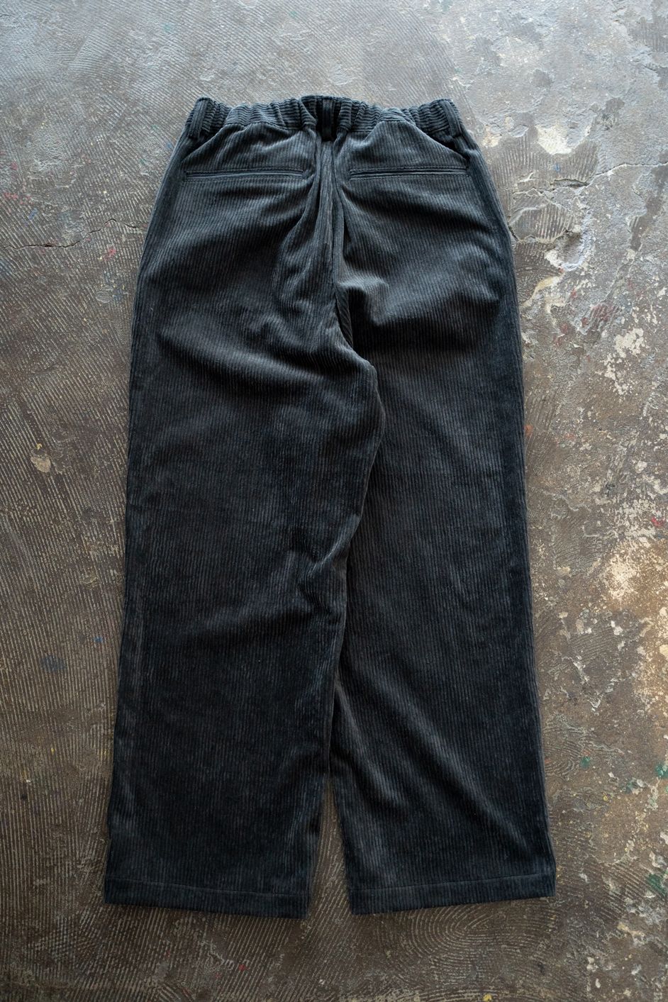 【26AW】綿×レーヨン5Wコーデュロイイージーパンツ(BLUE CHARCOAL)