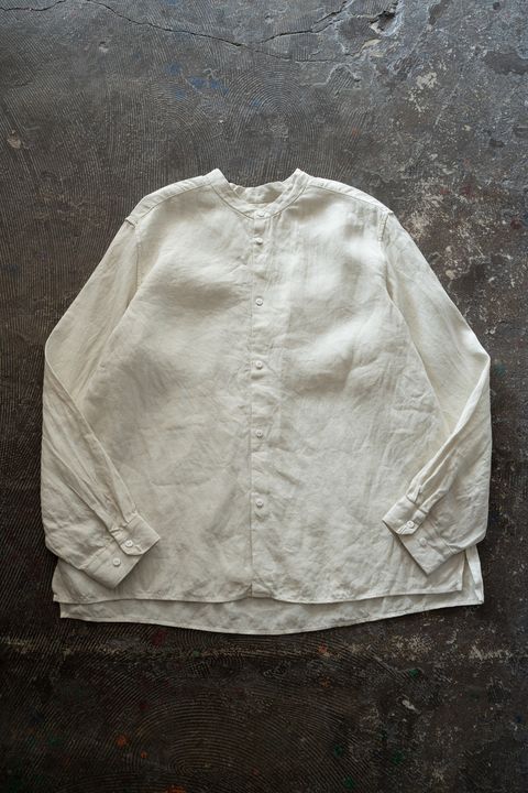 和紙大麻シャツ(ベンガラ白)