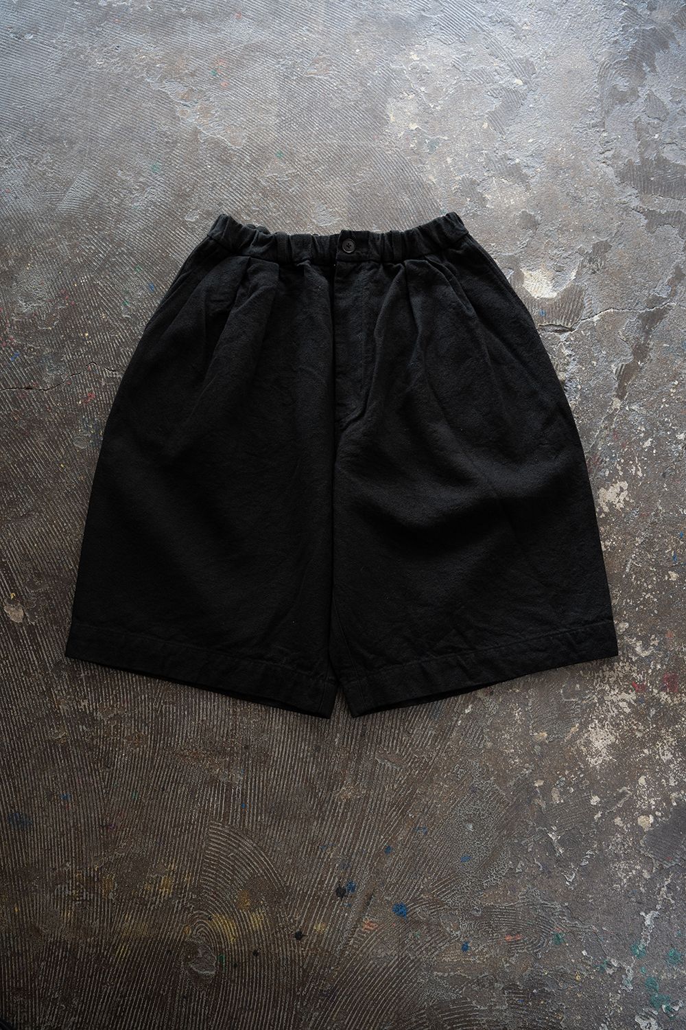 亜麻苧麻ビッグショートパンツ(黒)