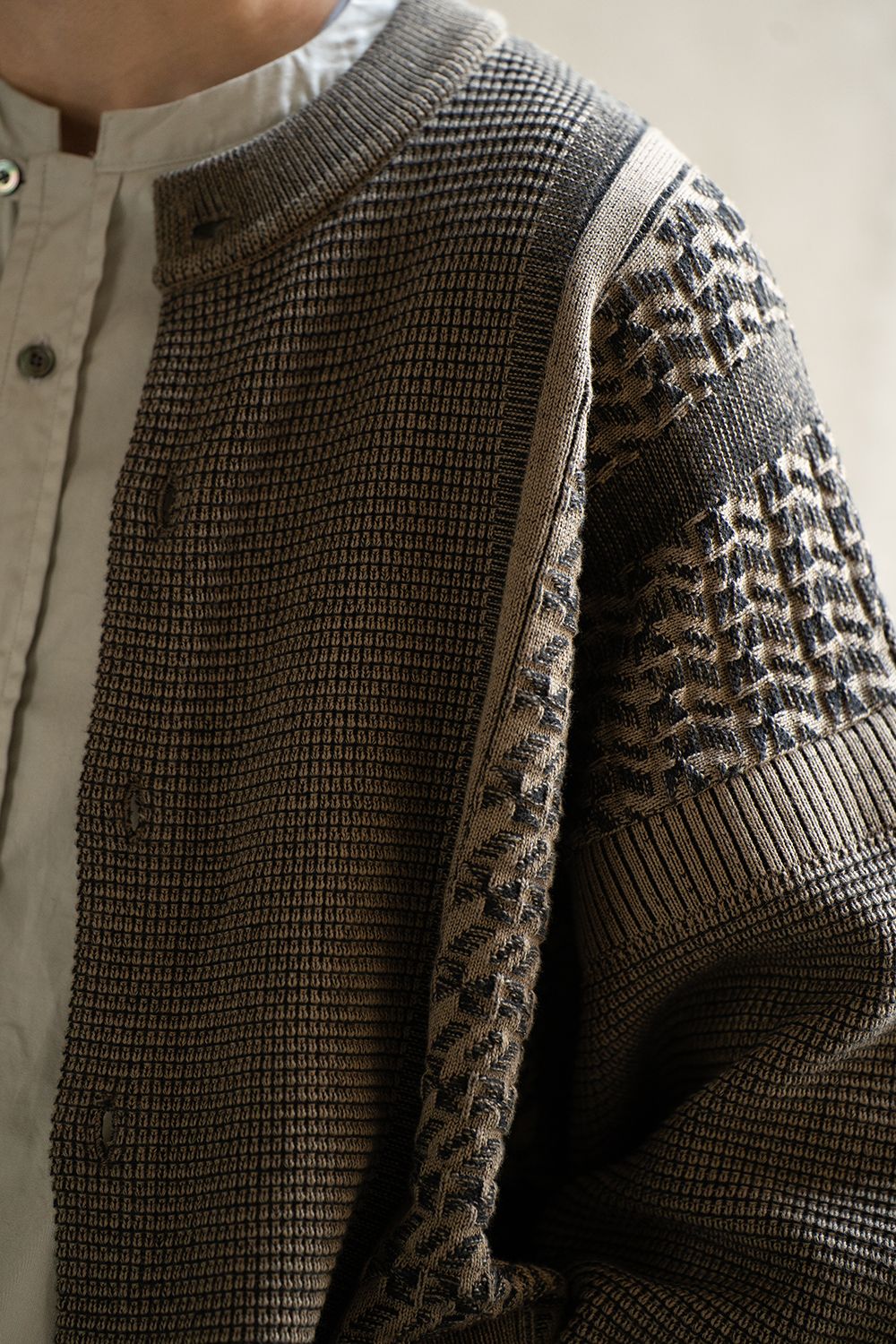 24AW YASHIKI Tasogare カーディガン サイズ2 カーキ YASHIKI - 【ラスト1点】【24AW】Tasogare Cardigan(KHAKI) | Salty