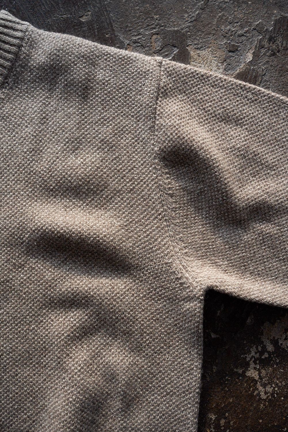 【26AW】ラムウール×ローシルクメランジニット(MELANGE BEIGE)