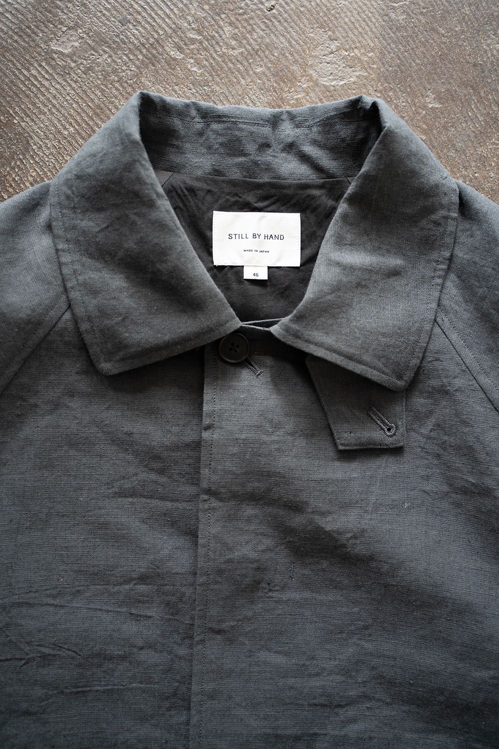 【ラスト1点】【25SS】コットン×リネンステンカラーハーフコート(BLUE CHARCOAL)