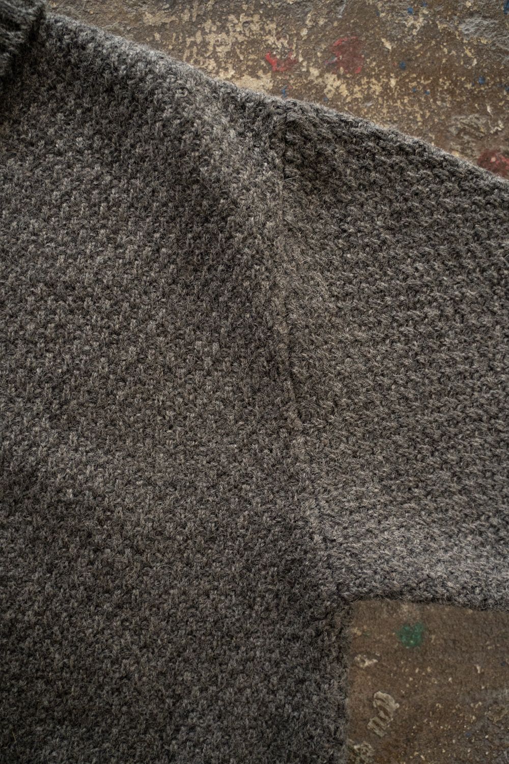 【ラスト1点】【25AW】英国羊毛5Gニットジップブルゾン(GRAY)