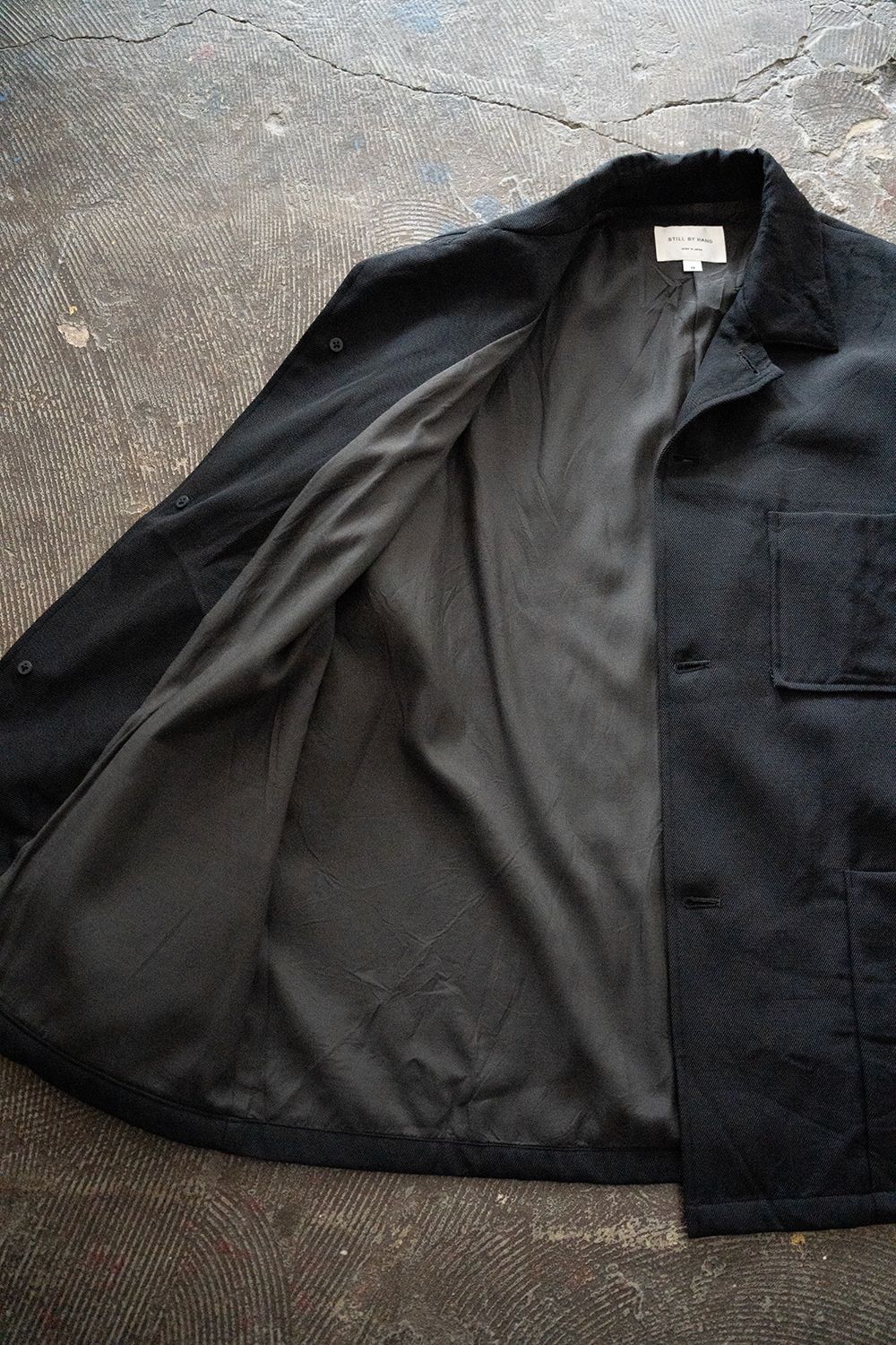 【25AW】ウールサージカバーオール(BLACK)