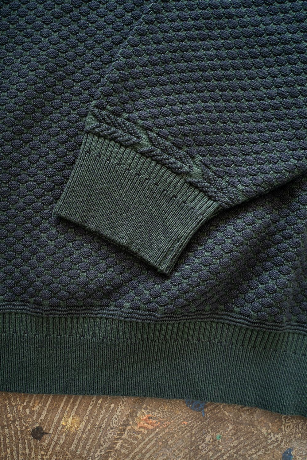 YASHIKI - 【ラスト1点】【24AW】Sekka Knit Polo(GREEN) | Salty YASHIKI - 【ラスト1点】【24AW】Sekka Knit Polo(GREEN) | Salty