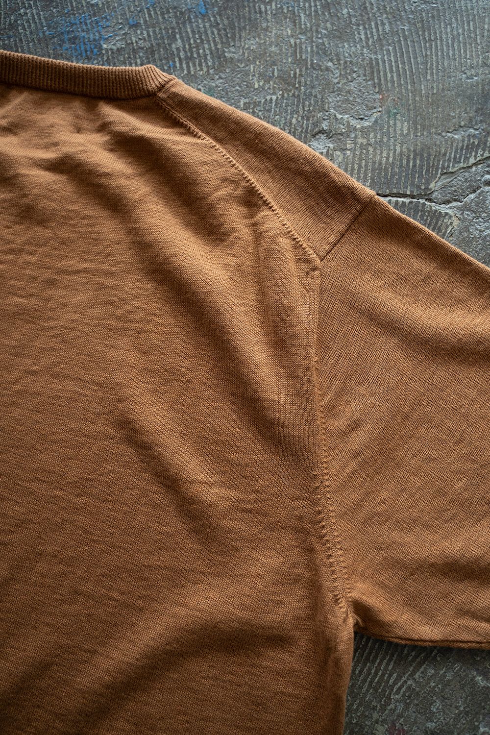【ラスト1点】【25SS】リネン×コットンニットTee(BRICK)