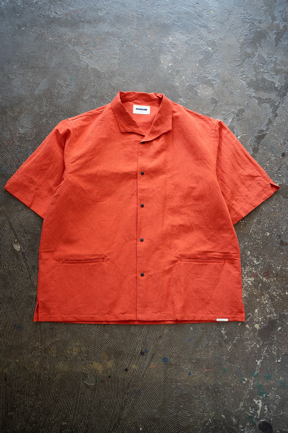 【25SS】"week s/s"pajama【セットアップ】(washed cotton linen ORANGE RED)