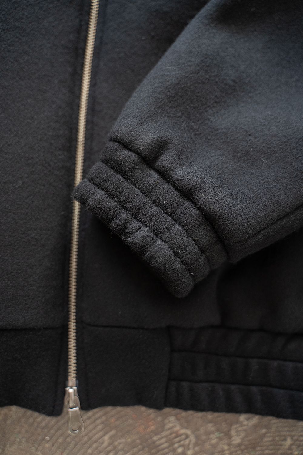 【ラスト1点】【24AW】Melton Track Jacket/メルトントラックジャケット(BLACK)