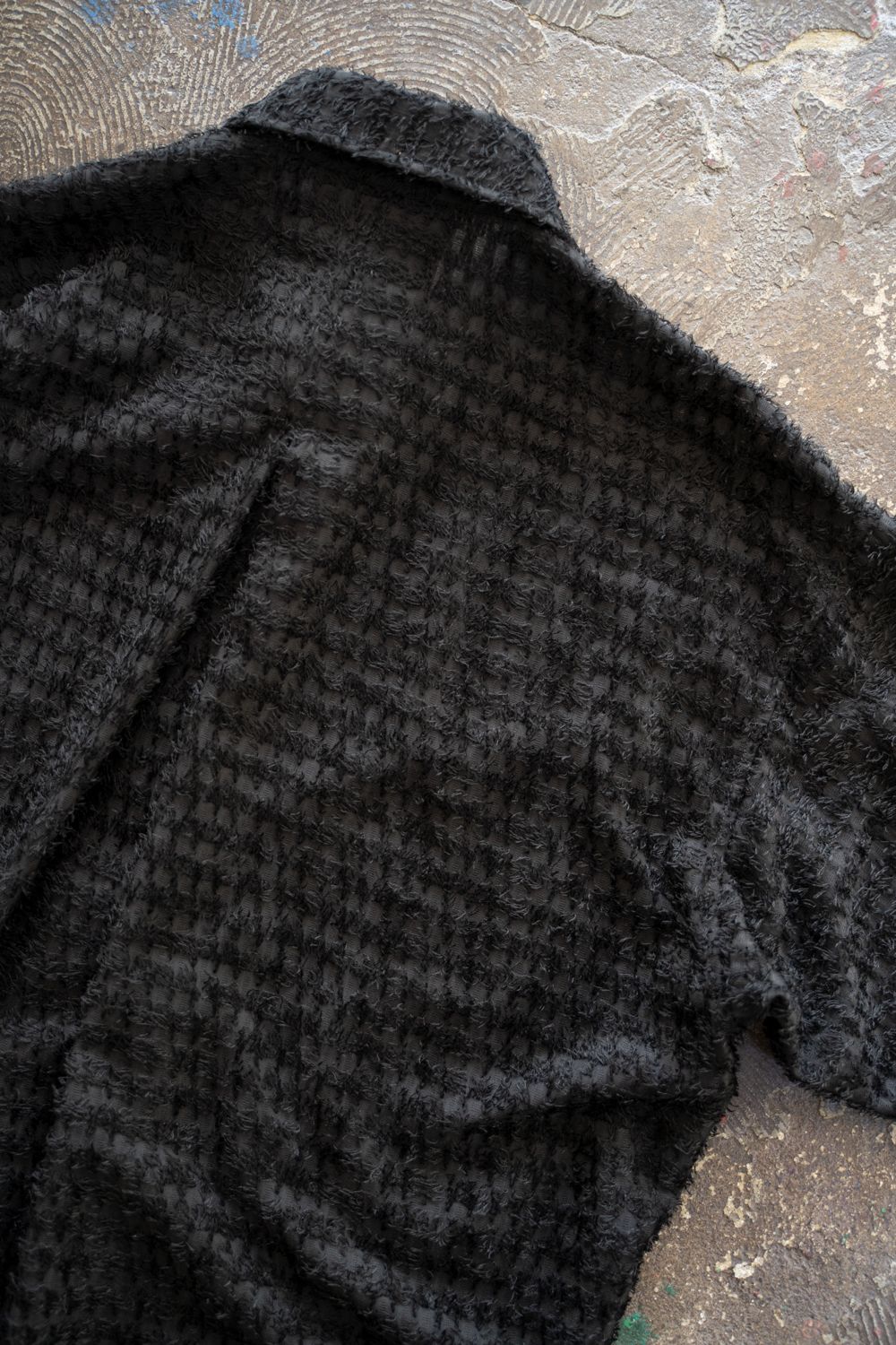 【25AW】Fuzzy Sheer L/S Shirt/ファジーシアーロングスリーブシャツ(BLACK)
