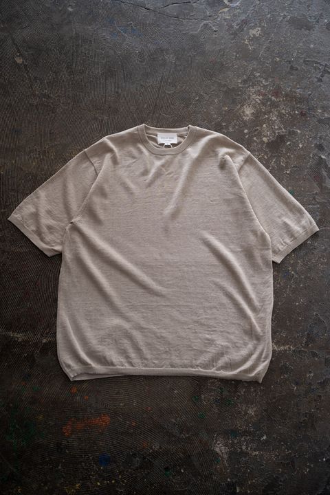 【26SS】リネン×コットンニットTee(TAUPE)