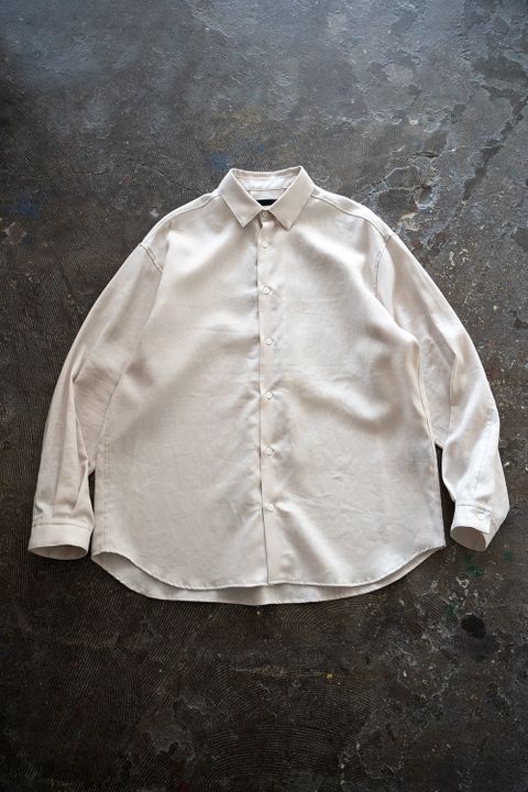 【ラスト1点】【22SS】French Linen L/S Shirt/フレンチリネンロングスリーブシャツ(ECRU)