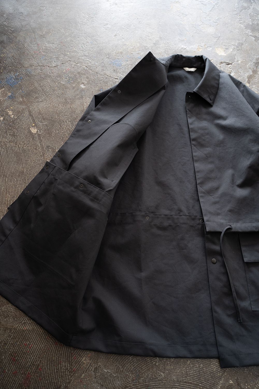 【25AW】Cotton Typewriter 2WAY Coat/コットンタイプライター2WAYコート(BLACK NAVY)