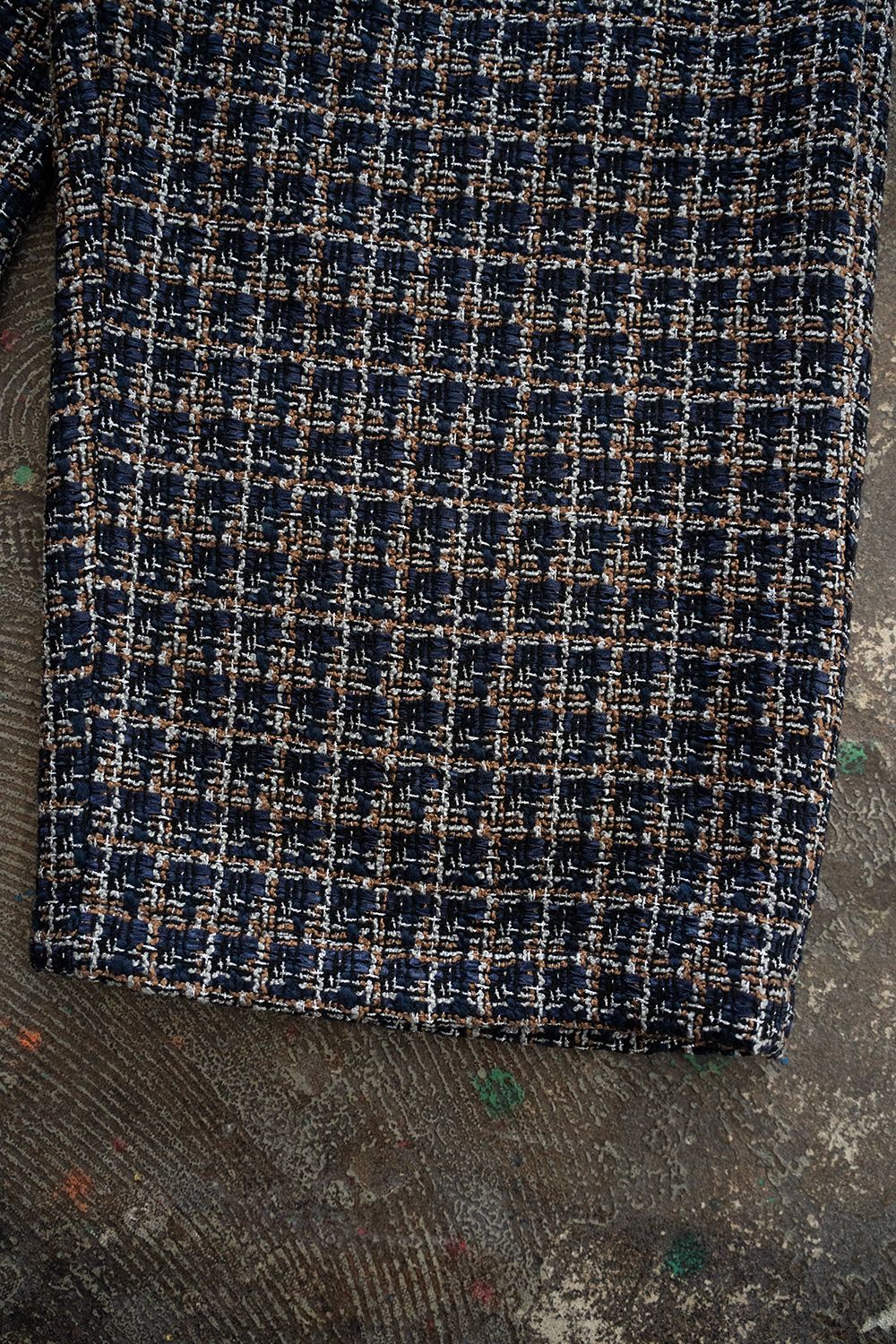 【26SS】2Tuck Wide Summer Tweed Pants/2タックワイドサマーツイードパンツ(ネイビー)