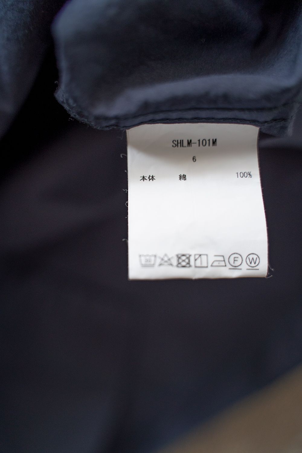 【ラスト1点】スビンコットンタイプライターレギュラーカラーシャツ(NAVY)