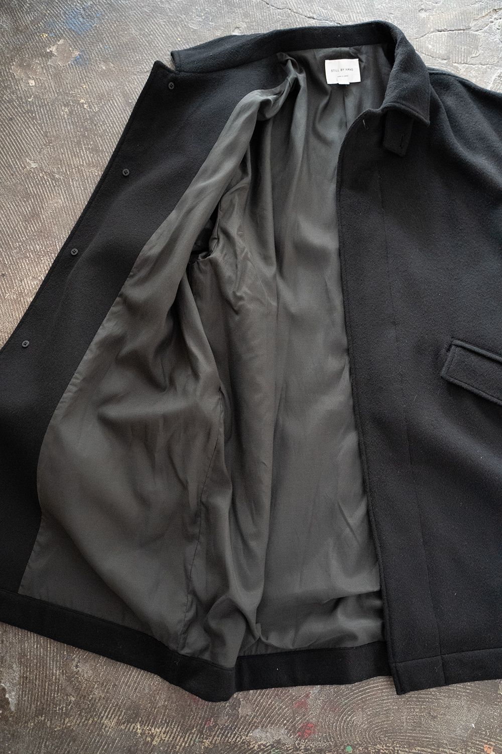 【ラスト1点】【22AW】ラムウールローデンクロスコート(BLACK)