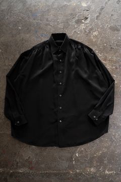 【26AW】Hush Gather L/S Shirt/ハッシュギャザーロングスリーブシャツ(BLACK)