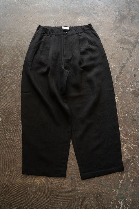 【26SS】リネン2タックワイドイージーパンツ(BLACK)