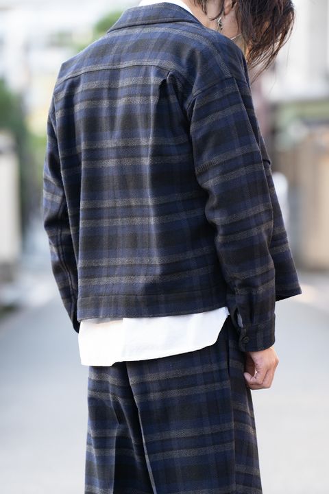 【ラスト1点】C/W Plaid Short BZ(NAVY)